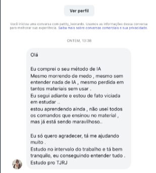 Print de conversa no Instagram